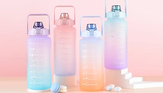 1L or 2L Motivational Sports Water Bottle with Handle - 9 Colours