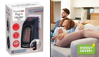 Powatron 350W Plug-In Heater - Adjustable Thermostat Timer & Speed Set ...