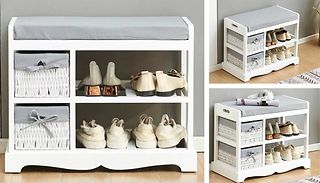 Norton Storage Bench - White or Grey