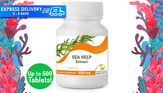 Sea Kelp Extract 500mg Tablets - Up to 500 Capsules!