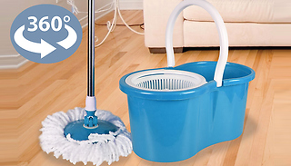 Spin Mop With Bucket & 2 Microfibre Cleaning Heads