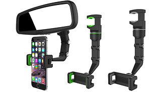 360-Degree Adjustable Rearview Mirror Phone Holder - 2 Colours