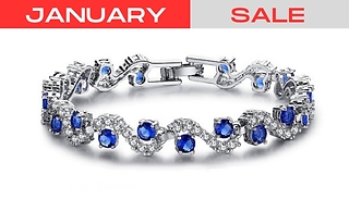 1 or 2 Blue Simulated Sapphire Bracelet made with Crystals from Swarov ...