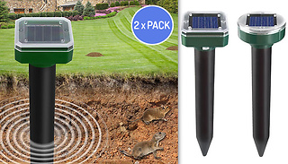 2-Pack of Solar Powered Ultrasonic Pest Repellers