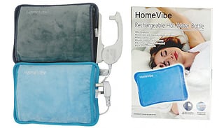 Soft Plush Rechargeable Hot Water Bottle - Grey or Blue