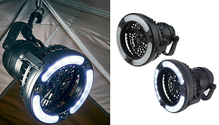 2-in-1 Portable LED Camping Light with Fan
