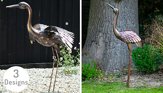 Bronze Crane Garden Ornament - 2 Designs