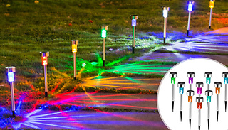 5, 8 or 10-Pack of Colour-Changing LED Garden Solar Lights - 3 Colours