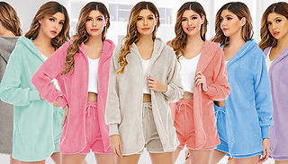 3-Piece Women's Short Teddy Pyjama Set - 7 Colours & 6 Sizes