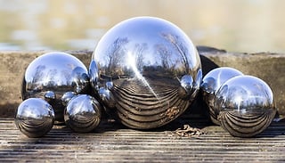 6 Stainless Steel Gazing Balls