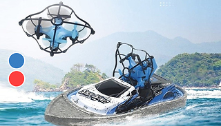 3-in-1 Transforming Quadcopter Drone, Car & Speedboat