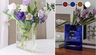 Acrylic Book Vase - 4 Colours