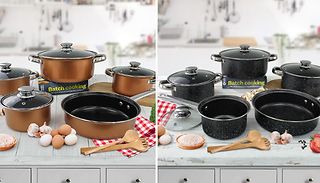 9-Piece Daniel James Non-Stick Cookware Pan Set - 2 colours