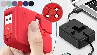 3-in-1 Retractable Universal Charging Cable - 6 Colours