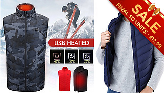 Unisex Thermal Electric USB Heated Gilet - 6 Sizes & 3 Colours