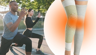 2-Pack of Self-Heating Knee Support Braces - 2 Colours, 3 Sizes 