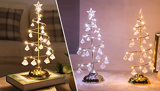 Battery Powered Crystal Christmas Tree Lamp - 2 Colours