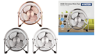 Status 4-Inch Metal USB Mini Fan - 3 Colours