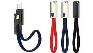 IOS, Android or Type-C Portable Keychain Charging Cable - 3 Colours & ...
