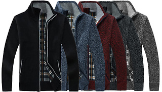Men’s Fleece Cardigan Sweater - 5 Colours & 4 Sizes