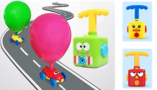 Kids Air Balloon Racing Cars & Pump - 4 Designs