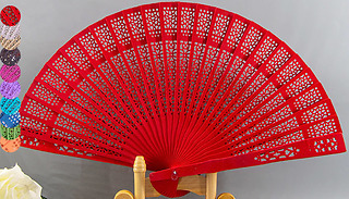 Colourful Wooden Hand Fans with Tassel - 11 Colours