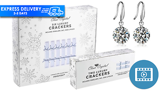 2, 6 or 12 Luxury Christmas Crackers with Crystals from Swarovski