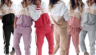 2-Piece Colour Block Tracksuit Set - 6 Colours & 6 Sizes