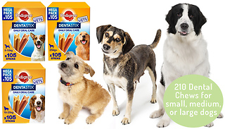 210 Pedigree Dentastix Daily Treats - 3 Sizes