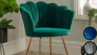 Scalloped Velvet Armchair - 3 Colours