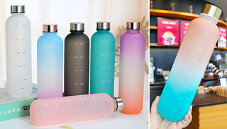 1L Plastic Water Bottle with Timeline - 7 Colours