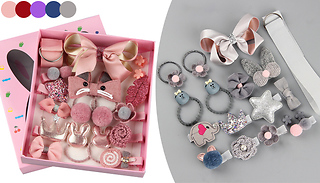 18-Piece Kids Hair Accessories Set - 5 Colours