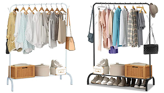 Heavy-Duty Clothes Rail with Shoe Storage - 2 Colours