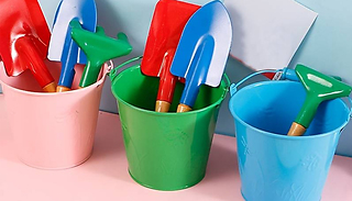 3 Piece Beach Shovel and Bucket Set - 3 Colours