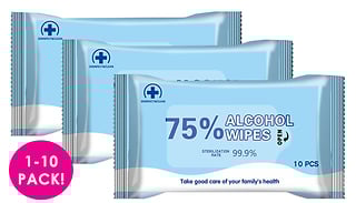 10-Pack of Alcohol Wipes - Up to 100 Wipes!