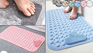 Non-Slip Massaging Suction Cup Shower Bath Mat - 4 Sizes & 6 Colours
