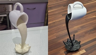 Resin Floating Coffee Cup Sculpture - 6 Styles