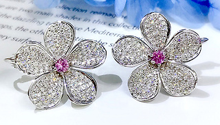 Crystal Flower Stud Earrings
