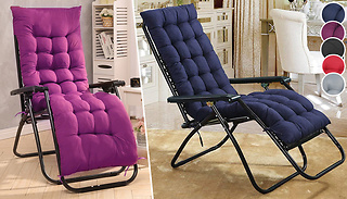 Sun Lounger Cushion Pad for Garden Recliner Chair - 5 Colours