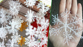 30-Pack of Sparkly White Snowflake Decorations