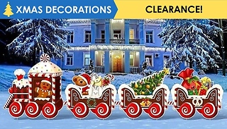 4-Piece Christmas Train Garden Decoration