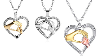 Mother & Baby Heart Necklace - 3 Colours