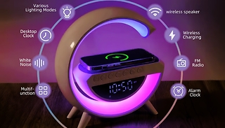 G Shaped Wireless Charger Speaker & Lamp - 2 Sizes