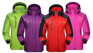 Waterproof Women's Hooded Windbreaker - 4 Colours & 6 Sizes