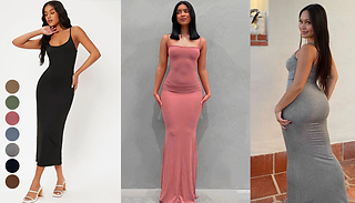 Solid Colour Thin Strap Cami Dress - 7 Colours & 3 Sizes 