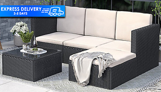 5-Piece Rattan Outdoor Patio Sofa Set With Optional Cover - 2 Colours