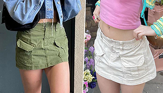 Y2K Style Cargo Pocket Mini Skirt - 2 Colours & 3 Sizes