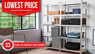 5-Tier Heavy Duty XL Fortified Metal Shelving Units - 1 or 2
