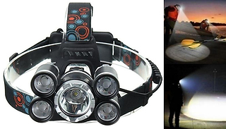 Power 5-LED Headlamp with 100,000 Lumen - 2 Colours