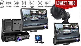 Triple Vision Dash Cam with Optional 32GB SD - Front, Rear & Interior ...